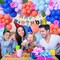 Stich 131Pcs Balloon Birthday Party Decorations - Blue Purple Arch Kit with Happy Birthday Banner, Palm Leaves, Flowers for Kids, Baby Shower, Tropical Party Supplies